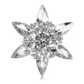 Silver Tone Snowflake Crystal Metal Brooch Pin for Jackets and Lapels view 1