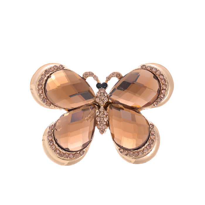 Rose Gold Butterfly Crystal Two Designs Metal Brooch Pin