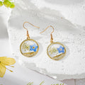 Blue Forget-Me-Not Resin Drop Earrings Gold Frames 5 Styles view 3