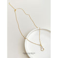 Gold Tone White Inlay Gourd Pendant Chain Necklace For Women view 4