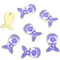 Colorful Patterned Fish Enamel Metal Charms, 12 Designs view 10