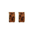 Leopard Print C Hoop and Rectangular Stud Earrings view 5