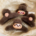 Brown Plush Hair Claw Clips With Felt Bread Motifs view 3