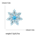 CZ Snowflake Brooch Baguette Stones Silver Gold Blue view 4