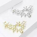 Molecular Structure Brooch In Smooth Gold And Silver Tones view 4