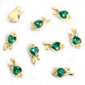Tiny Heart Crystal Key Metal Jewelry Charms, 18 Colorways view 8