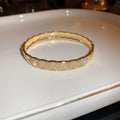 Crosshatched Crystal Hinged Bangle In Gold Tone Or Silver Tone view 6