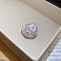 Silver Bead Flower Crystal Dome Rings And Stud Earrings view 7