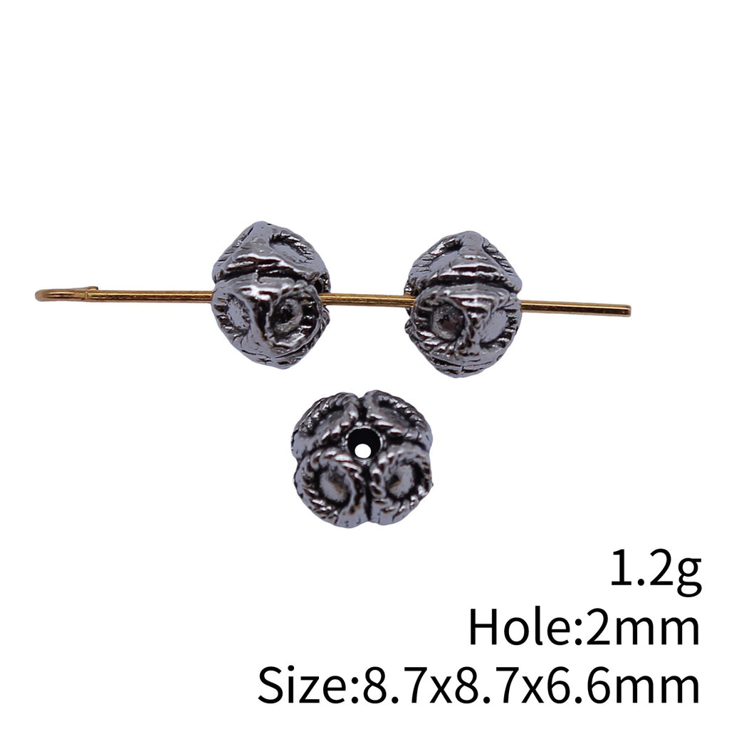8.7x8.7x6.6mm 1.2g Antique Silver Zinc Alloy Round Small Hole Spacer Beads for Vintage Jewelry Making