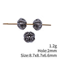 Antique Silver Sculpted Rose Small Hole Spacer Bead view 3
