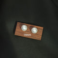 Five Size Classic White Pearl Look Round Stud Earrings view 6