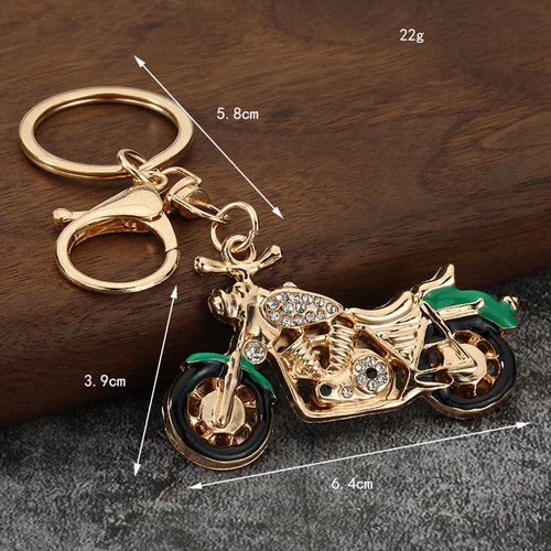 Rhinestone Motorcycle Metal Keychain Gift for Men