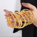 Gold Steel Bamboo Bead Pearl Zircon Open Cuff Bracelets view 1