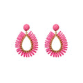 Eight Color Woven Teardrop Statement Stud Earrings view 5