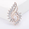 Winged Faux Pearl Rhinestone Brooch in Two Finishes view 7