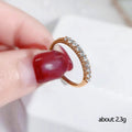 Silver Rose Gold Thin Single Row CZ Stack Band Ring view 5