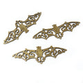 Filigree Bat Charms in Antique Bronze and Silver Finishes view 3