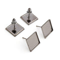 Square Bezel Stud Earring Posts in Eight Plated Finishes view 9