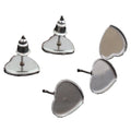 Polished Stainless Steel Heart Bezel Stud Earring Settings view 5