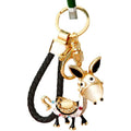 Jeweled Donkey Keychains with Bare Braided Wrist Loop Options view 5