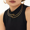 Gold S Shape Open Rod Choker Collar Necklace Piece view 4