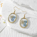 Irregular Gold Frame Dried Flower Resin Earrings 4 Styles view 4