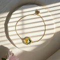 Adjustable Gold Tone Pressed Flower Slider Bracelets view 10