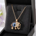 Gold and Silver Tone Elephant Evil Eye Pendant Necklaces view 4