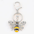 Rhinestone Bee Keychain Metal Insect Bag Charm Pendant view 2