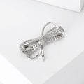 Mini Rhinestone Bow Brooch Silver Or Gold Crystal Pin view 4