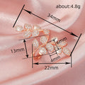 Rose Gold Tone Marquise Crystal Leaf Branch Open Ring view 3