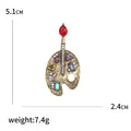 Gold Silver Artist Palette Rhinestone Paintbrush Brooch view 7