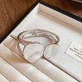 Double Loop Irregular Pebble Hinged Bracelet In Gold Or Silver Tone view 6