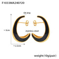 Crescent Moon Enamel Stud Earrings Gold Trim Colors view 9