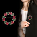 Floral Wreath Wreath Enamel Two Designs Metal Brooch Pin view 4