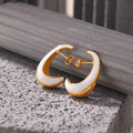 Crescent Moon Enamel Stud Earrings Gold Trim Colors view 4