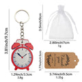 Red Alarm Clock Wood Keychain, Metal Ring, Organza Bag Option view 2