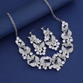 Silver Tone Butterfly Crystal Metal Necklace and Earring Set view 5