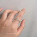 Gold-Tone Open Adjustable Clear Baguette CZ Band Ring view 2