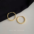 Gold and Silver Tone Round Hinged Hoop Earrings Two Sizes view 8