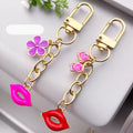 Bow Red Lips or Purple Flower Pink Lips Clasp Charms for Accessory Making view 1