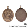 Large Oval Cabochon Settings in Two Antique Finishes view 3