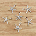 Textured Starfish Metal Charms in Antique Silver Tone view 4