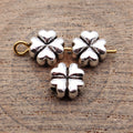 Four Leaf Clover Metal Beads in Three Polished Finishes view 2