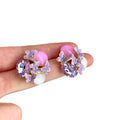 Colorful Crystal Butterfly Stud Earrings in Four Options view 5