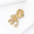 Crystal Teddy Bear Brooch With Red Santa Hat And Heart Drop view 4