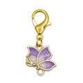 Enamel Butterfly Charm Keychain Gold Clasp Six Colors view 7