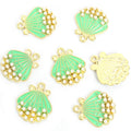 Pearl Trimmed Shell Charms in Seven Colors and Two Tones view 8