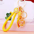 Jeweled Leaf and Coin Fortune Keychains with Multiple Wrist Loop Options view 9