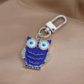 Gold and Silver Tone Navy Owl Evil Eye Clip Keychains view 3